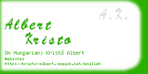 albert kristo business card